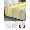 thumbnail image 6 of Yellow Nordic Style Stripes Twim XL Size Flat Sheet, Wrinkleproof & Fadeproof Cooling Flat Bed Sheet Only, Yellow Gray Texture Breathable Soft Bedding Top Sheets 66 x 102 Inches, 6 of 8