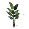thumbnail image 3 of SUSUZI 5 Feet Artificial Bird of Paradise Plants Fake Tropical Palm Tree for Indoor Outdoor, Perfect Faux Plants for Home Office Decoration, Tall Fake Plants Fake House Plants, 3 of 8