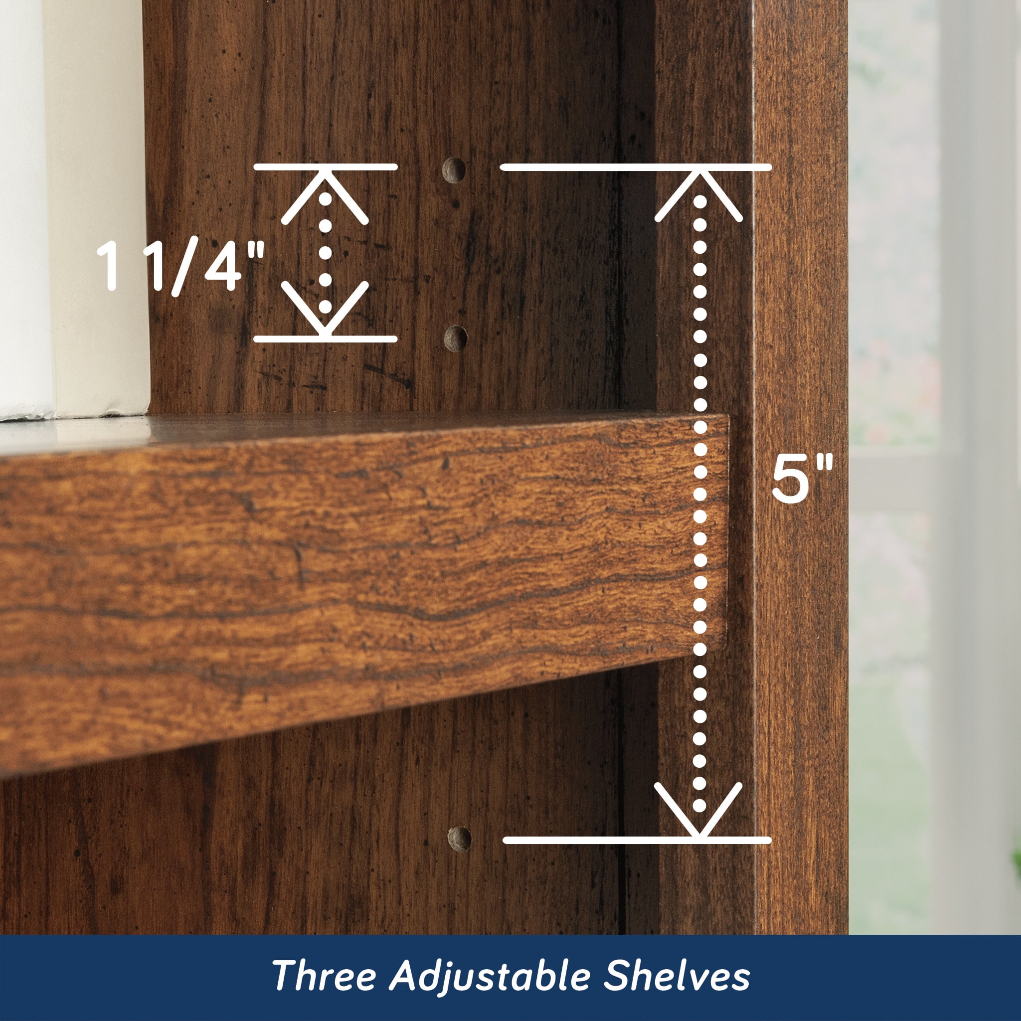 Sauder Select 5 Shelf Bookcase, Washington Cherry Finish