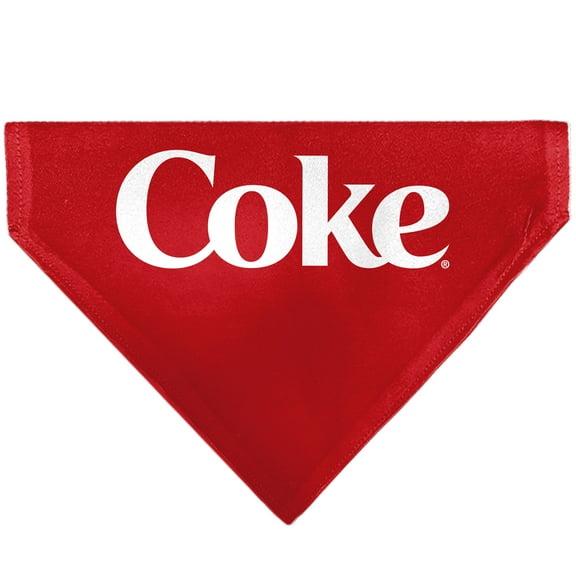 The Coca-Cola Company Pet Bandana Coca Cola Coke Logo Centered Red White Slip On Collar Bandana Only