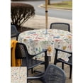 thumbnail image 4 of Outdoor Tablecloth with Umbrella Hole and Zipper, Pink Spring Floral Square Table Cloth 60x60 Inch Waterproof Tablecloth, Elegant Pastoral Flowers Butterflies Rustic Picnic Table Cover for Patio, 4 of 7