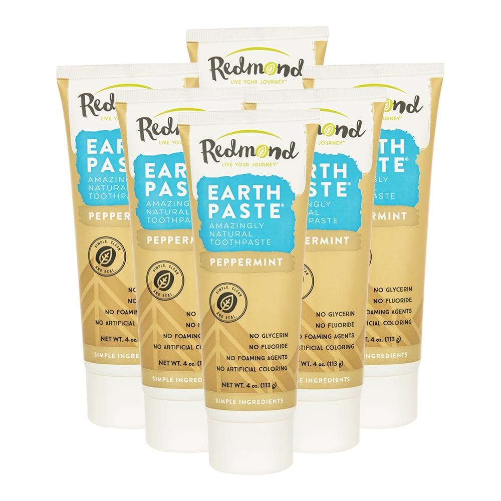 REDMOND Earthpaste Natural NonFluoride Toothpaste 4 oz ( 6 Pack