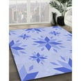 thumbnail image 3 of Ahgly Company Machine Washable Indoor Rectangle Transitional Sky Blue Area Rugs, 5' x 7', 3 of 7