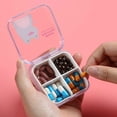 thumbnail image 3 of 5PCS Mini Portable Pill Organizer – Compact Travel Medicine Case for Weekly Use (Pink Bunny,Length 6.5*Width 6.5cm), 3 of 8