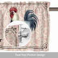 thumbnail image 6 of Farmhouse Valance Curtain Early Rooster Animals Pink Floral Retro Border Linen Window Valances Rod Pocket Short Curtains Window Treatments for Kitchen Bedroom Bathroom Laundry 56" x 16", 6 of 9