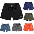 thumbnail image 2 of Lroveb Big and Tall Mens Workout Shorts Drawstring Gym Mesh Shorts Dry Fit Athletic Bermuda Shorts Solid Color Beach Sports Running Shorts, 2 of 2