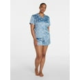 thumbnail image 2 of Joyspun Women’s Stretch Satin Short Sleeve Top and Shorts Pajama Set, Sizes XS-3X, 2 of 6