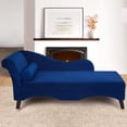 thumbnail image 2 of CREATIVE HOBBIES Velvet Chaise Lounge Chair,Modern Tufted Button Lounge Chair with Solid Wood Legs, Upholstered Indoor Sleeper Chair for Living Room, Bedroom Office, 2 of 7