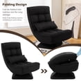 thumbnail image 6 of Costway 360° Swivel Floor Chair 5-Level Adjustable Lazy Chair w/ Massage Pillow Black, 6 of 10