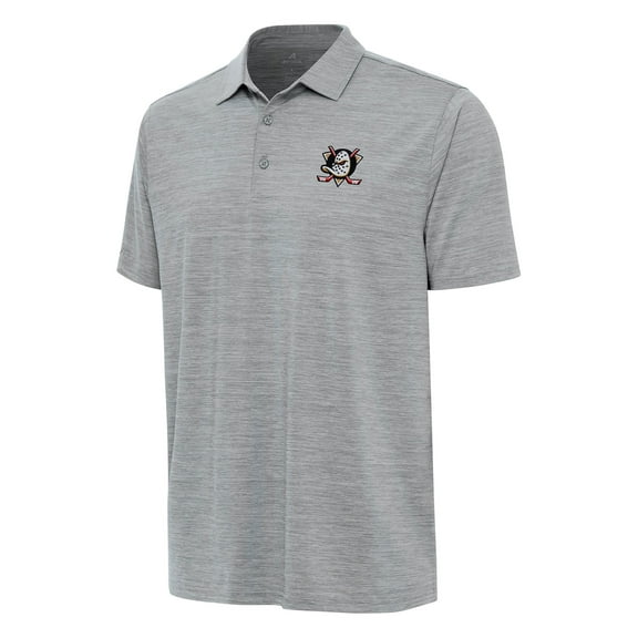 Men's Antigua  Heather Gray Anaheim Ducks Layout Polo