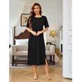 thumbnail image 4 of Ekouaer Cotton Long Nightgowns for Women Plus Size House Dress Short Sleeve Night Gown Crew Neck Casual Nightshirt, 4 of 6