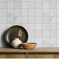 thumbnail image 3 of S4Sassy Vintage Style Waterproof Wall Wrap, Textured Finish Mosaic Tile Wallcover, Marble Texture Tile Print Contact Paper For Backsplash, Self Adhesive Vinyl Wallpaper, Home Decor- White-25"X360", 3 of 9