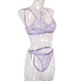 thumbnail image 2 of Encaje sexy conjunto de ropa interior sujetador ropa interior regalo para mujer, morado claro, S 2 piezas seitruly XX000054-16, 2 of 7