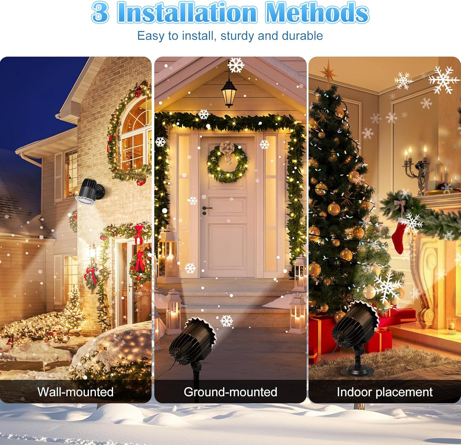 Uncahome Christmas LED Snowflake Projector Lights Outdoor photo 4