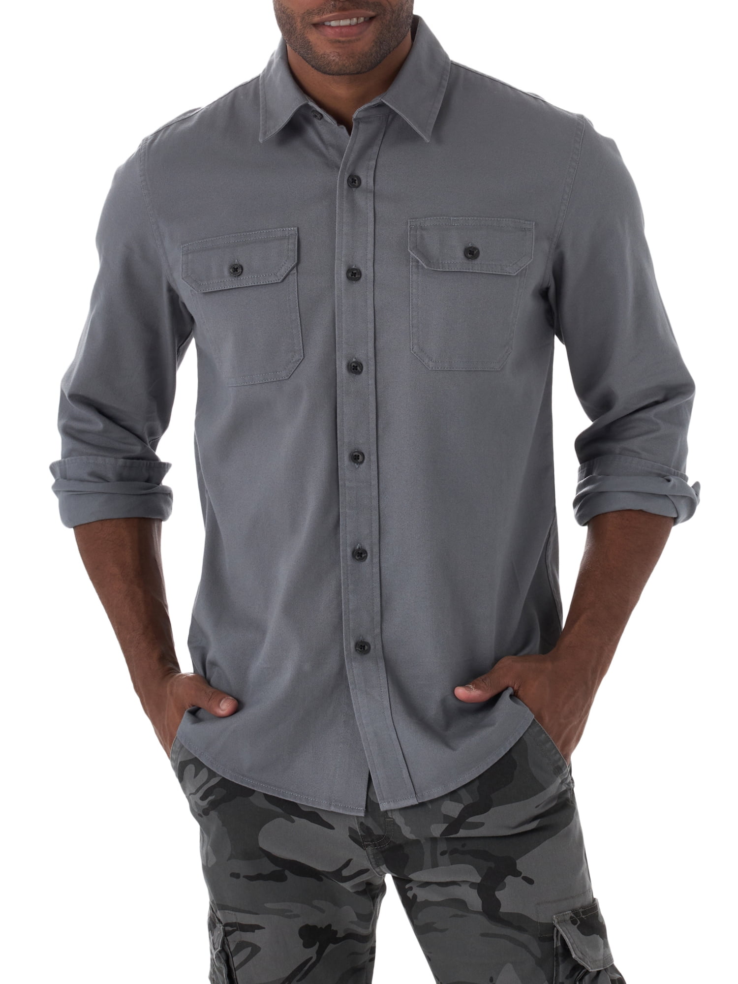 Ariat Men's Solid Twill Long Sleeve Button Shirtv Khaki Anti UV Equestrian *GIFT 