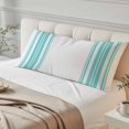 thumbnail image 4 of Teal Green Striped Body Pillow Cover 20 x 60 Inch Decorative Pillow Cover Farmhouse Simple Line Vertical Stripes Lumbar Pillowcase Seasonal Rectangle Cushion Case for Couch Sofa Bed Living Room, 4 of 9