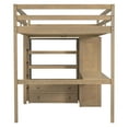 thumbnail image 6 of Harper & Bright Designs Full Size Loft Bed with Wardrobe and Desk, Wood Full High Loft Bed with Storage Drawers and Shelves for Dorm Apartment Bedroom, Walnut, 6 of 15