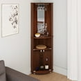 thumbnail image 4 of Boahaus Glasgow Tall Corner Bar Cabinet with Glass Door, Wine Rack & Mirrored Back, Brown, 4 of 13