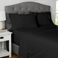 thumbnail image 2 of Mainstays 4-Piece 300 Thread Count Black- CVC Cotton Blend Bed Sheet Set, Double (Adult), 2 of 6