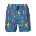 thumbnail image 4 of Lsque Mens Swim Trunks Sailboat With Sailing Pattern - Bathing Suit Compression Liner - Beach Swim Shorts Swimwear - (S-3XL) - Stretch Quick Dry -3X-Large, 4 of 9