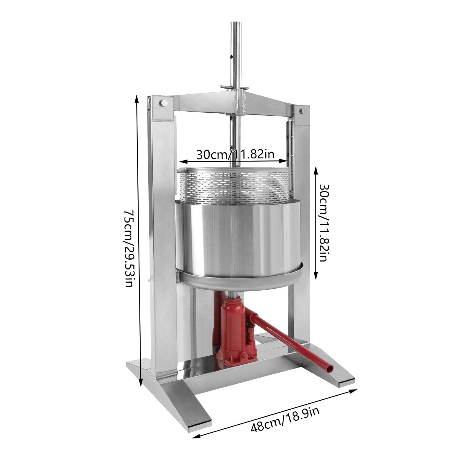 Miumaeov 20L/5.28 Gallon Fruit Press Manual Juicer Stainless Steel Cylinder Press Machine