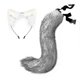 thumbnail image 4 of Accesorios de Cosplay de zorro, diadema ajustable con orejas de gato y cola de zorro, accesorios para disfraces de fiesta de Carnaval y Halloween, 2 uds., 4 of 5