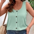 thumbnail image 4 of StSilkitty Womens Sleeveless Tank Tops Solid Color Crewneck Button down Shirts Summer Lightweight Soft Blouses, 4 of 8