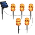 thumbnail image 5 of Halloween Wood Textured Skull Pathway Stake Lights LED Vintage Skeleton Ground String Lights Waterproof Outdoor Lawn Haunted Graveyard Decorations, 5 of 6