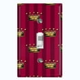 thumbnail image 1 of Metal Light Switch Plate Cover Elegant Yellow Crown Striped Burgundy Damask DAM086, 1 of 13