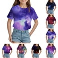 thumbnail image 5 of Tkrady Kids Girls Summer New Crewneck Starry Sky Pattern Short Sleeve Tshirt Top, Sizes 3-13 Years, 5 of 5