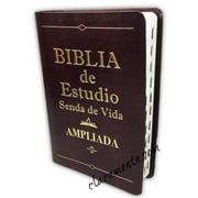 Biblia De Estudio Senda De Vida Letra Grande Piel Cafe Indice Reina Valera 1960 (1st Edition)