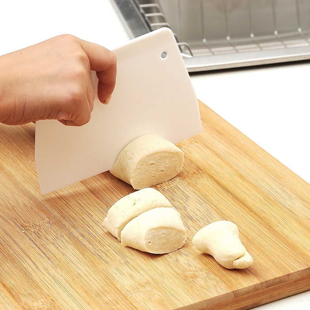 2pcs Cake Scraper Cookie Biscuit Dough spatula cake scraper cake scraper cake spatula Spatula Chopper PP Plastic Baking Scraper Kitchen Bakery Tool, White