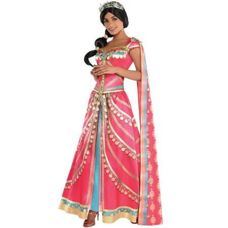 Party City Royal Jasmine Halloween Costume for Women, Aladdin Live Action, with Accessories