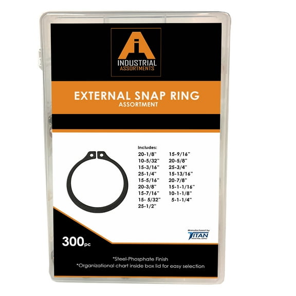 Titan Industrial Supply 300 Piece External Snap Ring Assortment