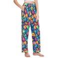 thumbnail image 2 of FORMRS Women's Pajama Pants with Pockets Soft Comfy Loungewear Sleep Bottom, Sizes S-2XL, Vibrant Art Leaves Pattern, 2 of 8