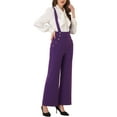 thumbnail image 5 of INSPIRE CHIC Mother's Day Women's Jumpsuits Adjustable Straps Wide Leg Suspenders Overall Jumpsuits XL Dark Purple, 5 of 7