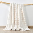 thumbnail image 3 of Home Soft Things Bubble Textured Faux Fur Throw Blanket, Cozy & Reversible, 60x70", White, 3 of 9