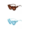 thumbnail image 1 of 2x de Sol de Felpa Suave de Sol para Marrón+Azul BLESIY Gafas de sol en forma de corazón, 1 of 8