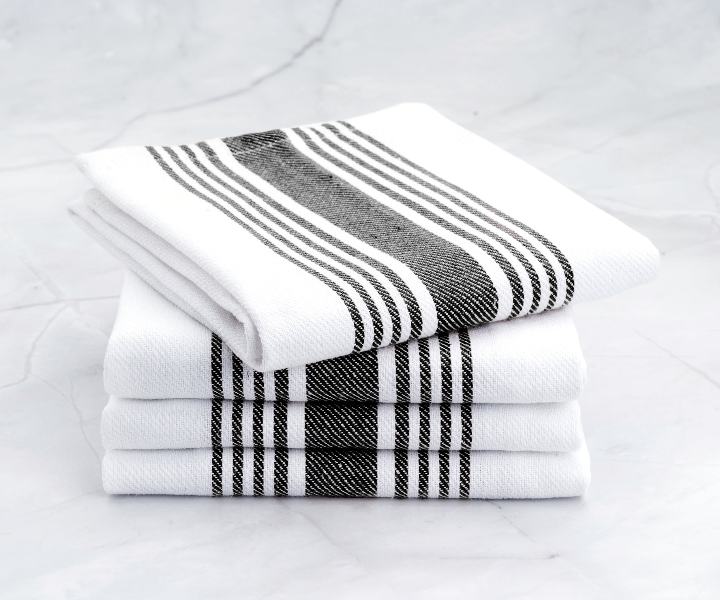 PiccoCasa 100% Cotton Terry Kitchen Towels Set of 6 Plaid Pattern (13 x 29  Inch) Soft Absorbent Drying Dish Towels for Kitchen Cooking - Gray