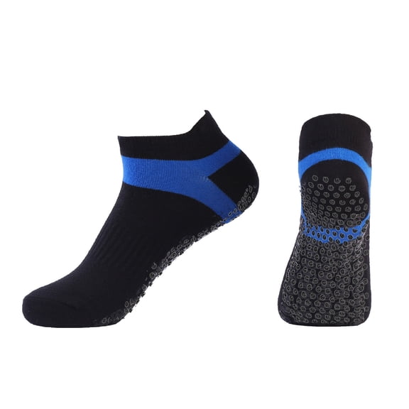 Light Socks for Women Womens Yoga Ankle Socks, Comfortable Breathable Grippy Socks for Pilates Dance Blue One Size