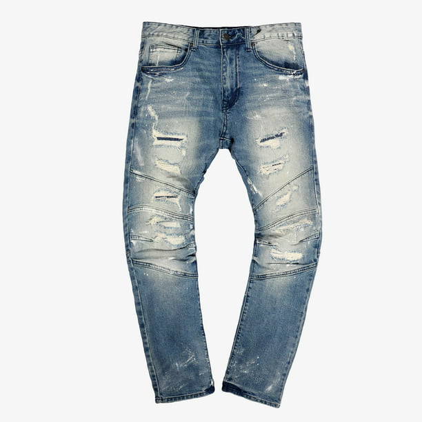 Smoke Rise Mens Ripped and Distressed Fit Jeans COST-36*34 -