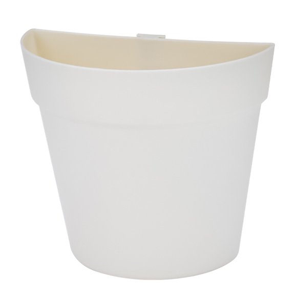 Yammee Wall Mounted Flower Pot Semicircle Shaped Plastic Plant Planter Container