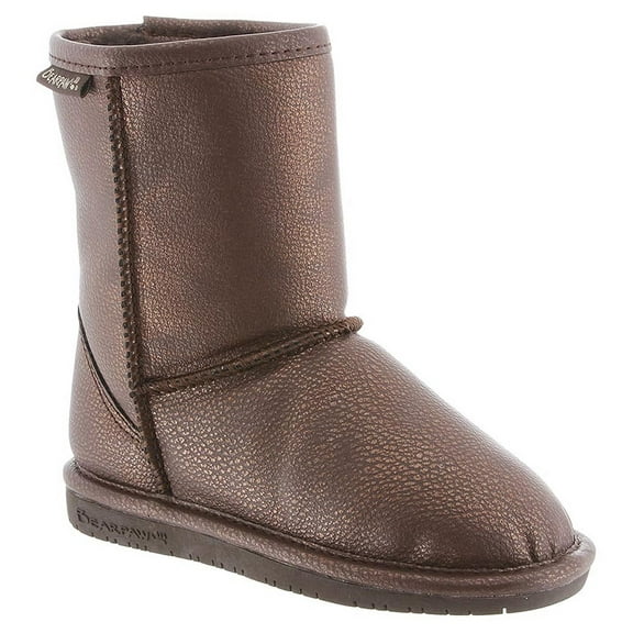 Bearpaw Girl's Emma Snow Boots Bronze Suede Rubber 11 Little Kid M