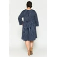 thumbnail image 3 of Women's Plus Polka Dot Dress with Long Bell Sleeves, 3 of 4