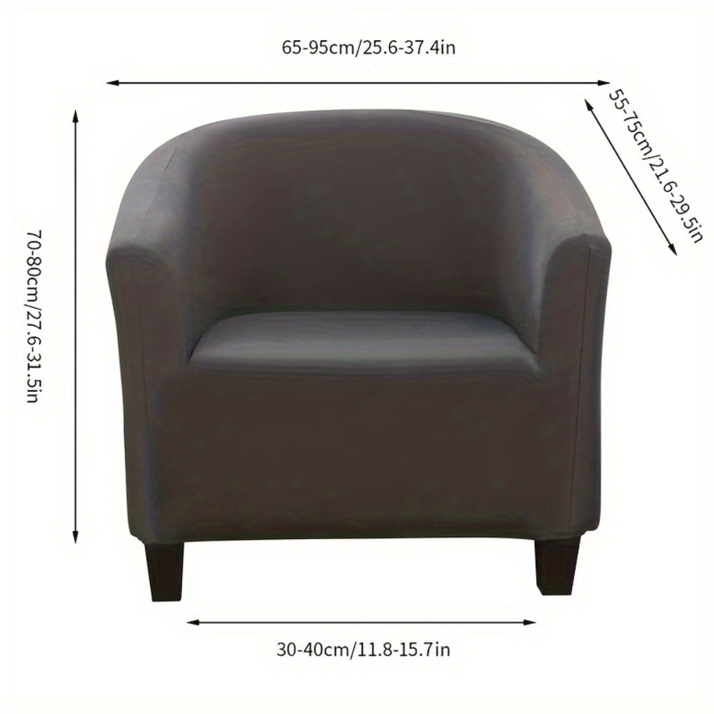 AIGIA Velvet Tub Chair Covers for Armchairs Club Chair Slipcover Wing Back Covers High Stretch Sofa Covers for Living Room
