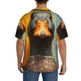 thumbnail image 3 of Balery Colorful Painted Duck Camisa Casual de Manga Corta con Botones para Hombre, Texturizada, Estilo Cubano, para Playa, Verano-Small, 3 of 5