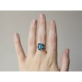 thumbnail image 3 of London Blue Topaz Cocktail Ring, Emerald Cut Ring, Engagement Ring, London Blue Topaz 925 Sterling Silver Lover's Gift Ring Wedding For Him, 3 of 5