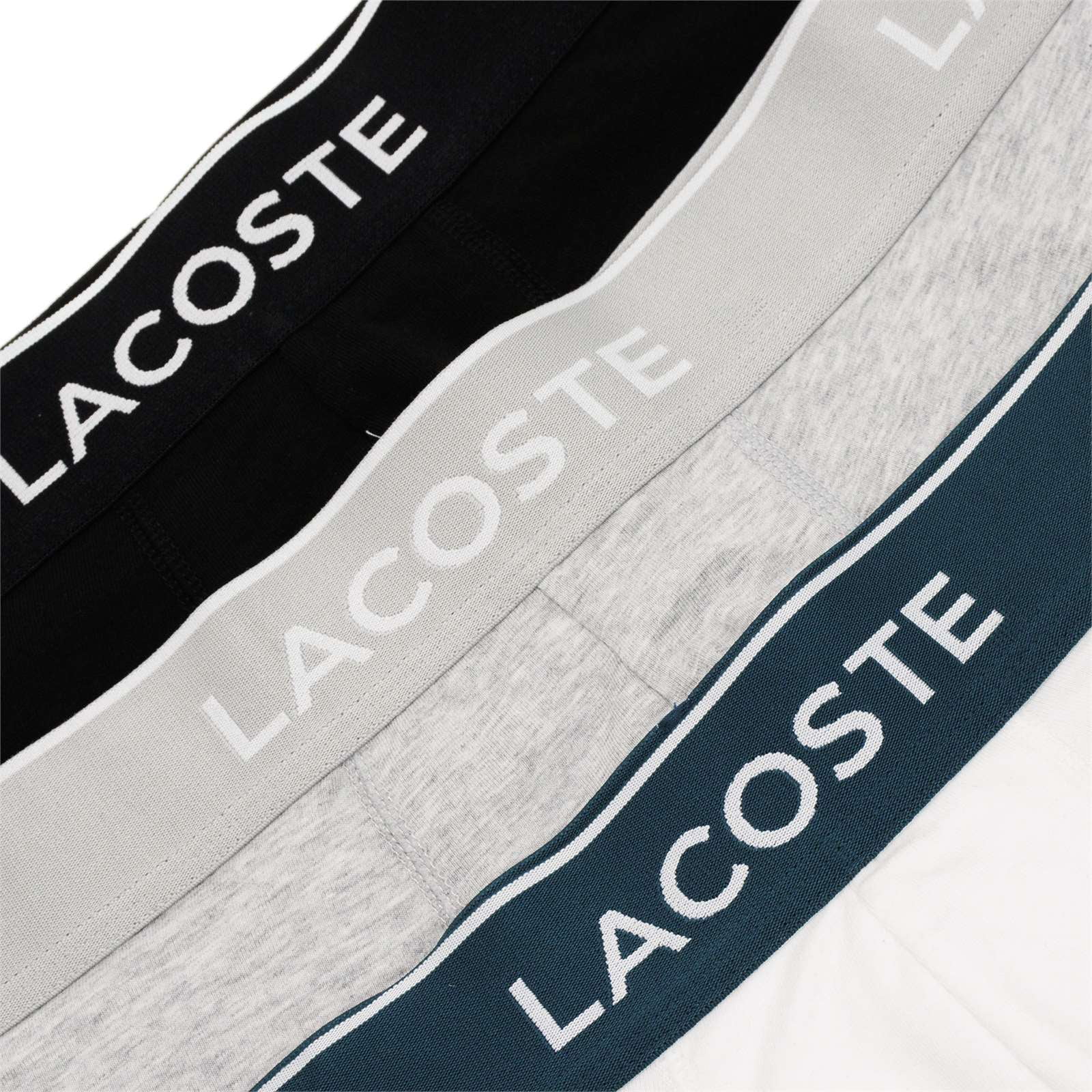 Lacoste Men's Pack of 3 Boxer Briefs Underwear Black/White