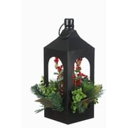 Holiday Time Black Metal Lantern, 17"