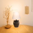 thumbnail image 6 of FSLiving Rustic Terracotta Ceramic Pot Table Lamp Rechargeable Battery Operated RGB Bulb by Remote, Wireless Timer 15 Color Temperature Beige Cone Fabric Shade, Dimmable Mushroom, Bronze B52, 6 of 7